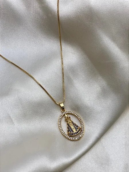 Colar Cravejado Nossa Senhora Aparecida – Fé que Protege